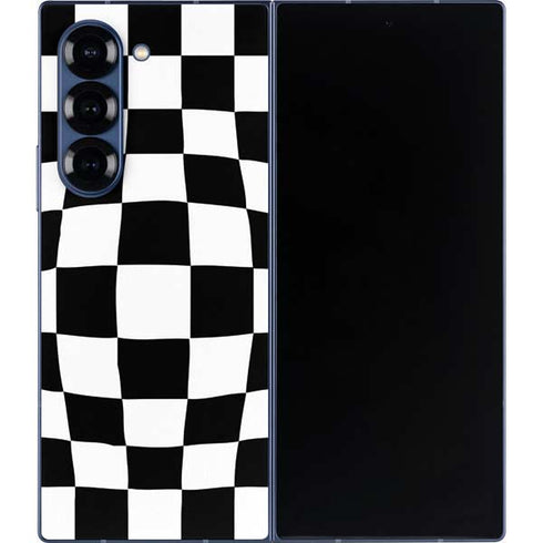 Black and White Zoomed Checkerboard Galaxy Z Fold6 Skin