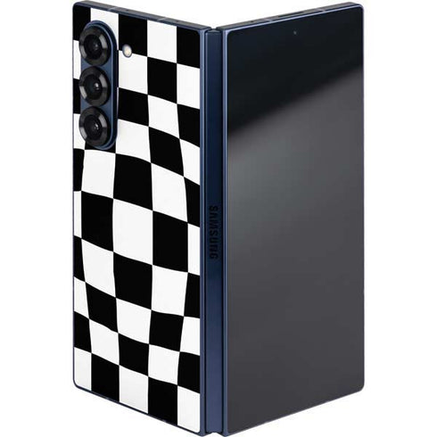Black and White Zoomed Checkerboard Galaxy Z Fold6 Skin
