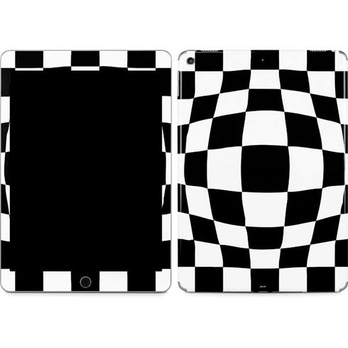 Black and White Zoomed Checkerboard iPad Skins