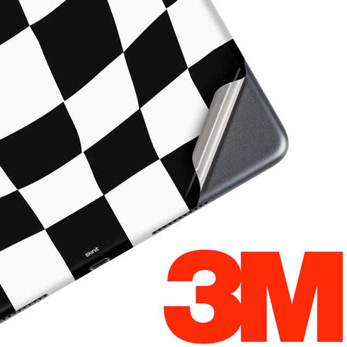 Black and White Zoomed Checkerboard iPad Skins