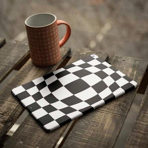 Black and White Zoomed Checkerboard iPad Skins