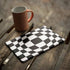 Black and White Zoomed Checkerboard iPad Skins