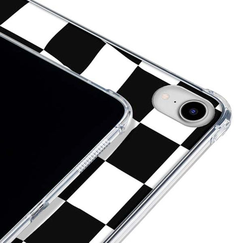Black and White Zoomed Checkerboard iPad 11th Gen (2025) Clear Case