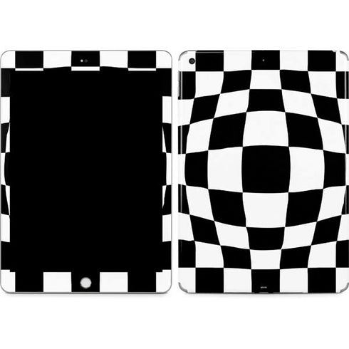 Black and White Zoomed Checkerboard Apple iPad Skin