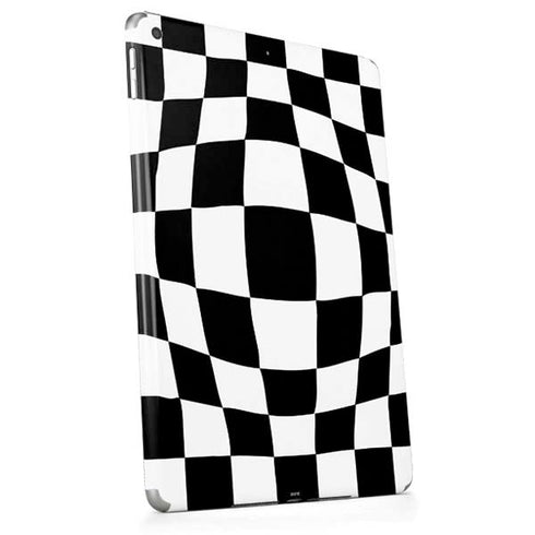 Black and White Zoomed Checkerboard Apple iPad Skin
