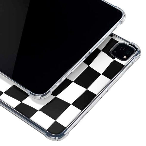Black and White Zoomed Checkerboard iPad Pro 11in (2024) Clear Case