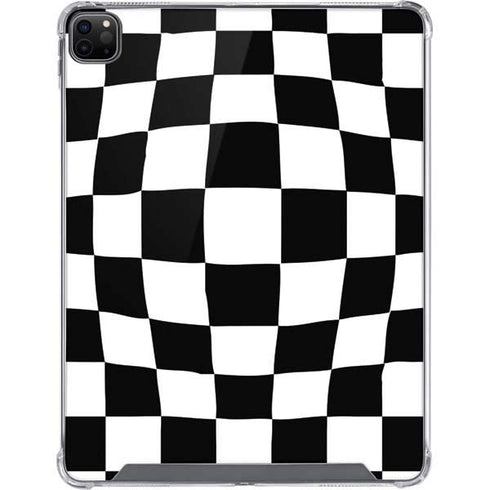 Black and White Zoomed Checkerboard iPad Cases
