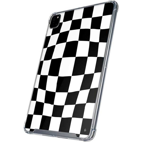 Black and White Zoomed Checkerboard iPad Cases