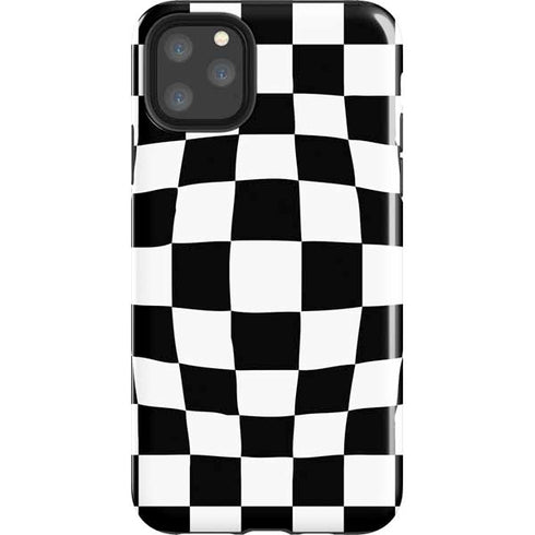 Black and White Zoomed Checkerboard iPhone Cases