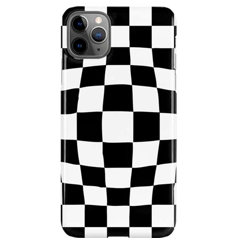 Black and White Zoomed Checkerboard iPhone Cases
