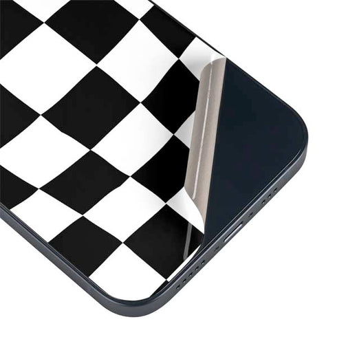 Black and White Zoomed Checkerboard iPhone Skins