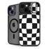 Black and White Zoomed Checkerboard iPhone 15 Kickstand Case