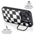 Black and White Zoomed Checkerboard iPhone 15 Kickstand Case