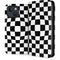 Black and White Zoomed Checkerboard iPhone 15 Plus Folio Case