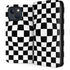 Black and White Zoomed Checkerboard iPhone 15 Plus Folio Case