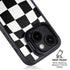 Black and White Zoomed Checkerboard iPhone 15 Plus Kickstand Case