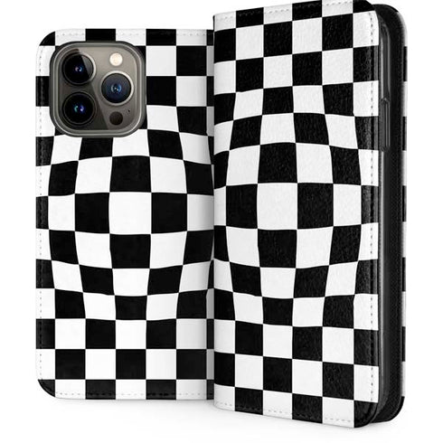 Black and White Zoomed Checkerboard iPhone Cases