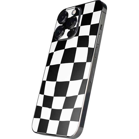 Black and White Zoomed Checkerboard iPhone 15 Pro Max Skin