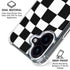 Black and White Zoomed Checkerboard iPhone 16 MagSafe Case