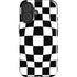 Black and White Zoomed Checkerboard iPhone 16 Plus Impact Case