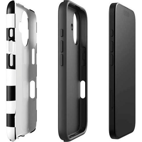 Black and White Zoomed Checkerboard iPhone 16 Plus Impact Case