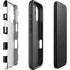 Black and White Zoomed Checkerboard iPhone 16 Plus Impact Case