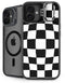 Black and White Zoomed Checkerboard iPhone 16 Plus Kickstand Case