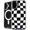 Black and White Zoomed Checkerboard iPhone 16 Plus MagSafe Case