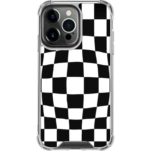 Black and White Zoomed Checkerboard iPhone 16 Pro Clear Case