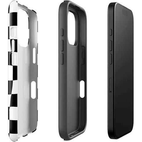 Black and White Zoomed Checkerboard iPhone 16 Pro Impact Case