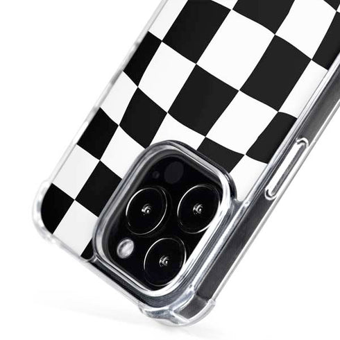 Black and White Zoomed Checkerboard iPhone 16 Pro MagSafe Case