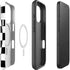 Black and White Zoomed Checkerboard iPhone 16 Pro Magsafe Impact Case