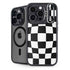 Black and White Zoomed Checkerboard iPhone 16 Pro Max Kickstand Case