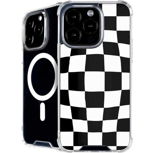Black and White Zoomed Checkerboard iPhone 16 Pro Max MagSafe Case