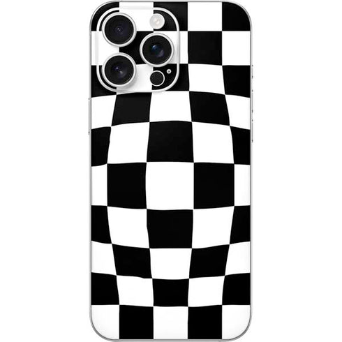 Black and White Zoomed Checkerboard iPhone 16 Pro Max Skin