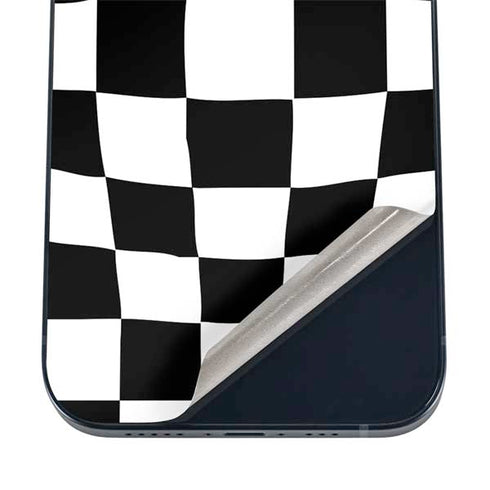 Black and White Zoomed Checkerboard iPhone 16 Skin