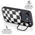 Black and White Zoomed Checkerboard iPhone 16e Kickstand Case