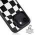 Black and White Zoomed Checkerboard iPhone 16e Kickstand Case