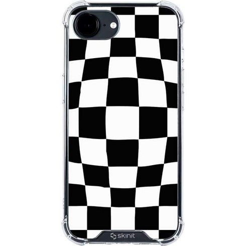 Black and White Zoomed Checkerboard iPhone 16e Clear Case