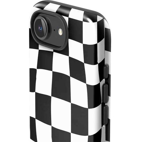 Black and White Zoomed Checkerboard iPhone 16e Impact Case