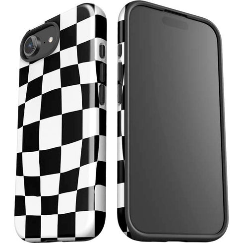 Black and White Zoomed Checkerboard iPhone 16e Impact Case