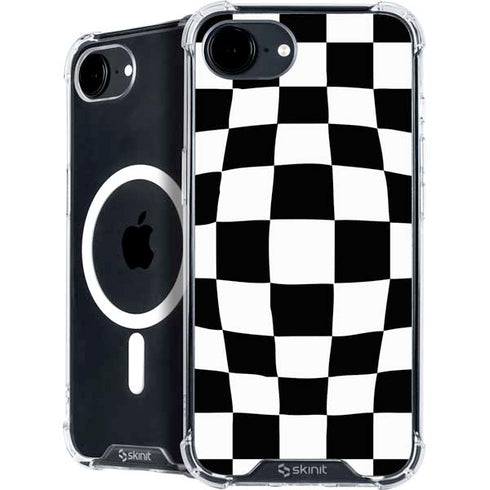 Black and White Zoomed Checkerboard iPhone 16e MagSafe Case