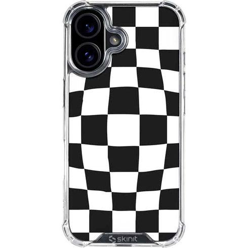 Black and White Zoomed Checkerboard iPhone 17 Clear Case