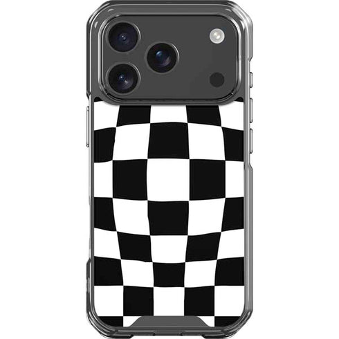 Black and White Zoomed Checkerboard iPhone 18 Pro Clear Case