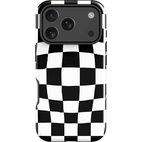 Black and White Zoomed Checkerboard iPhone 18 Pro Impact Case