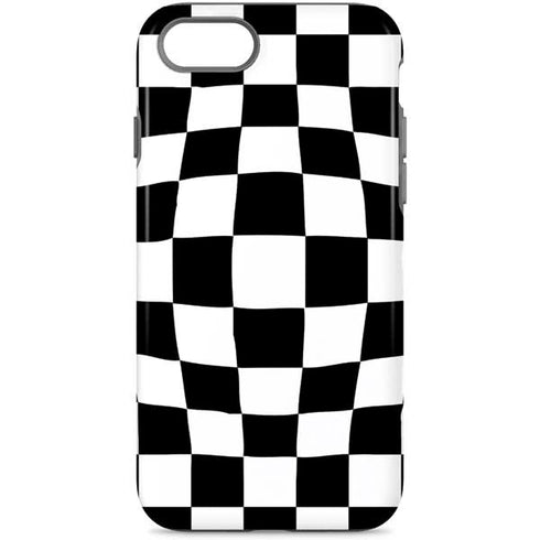 Black and White Zoomed Checkerboard iPhone Cases