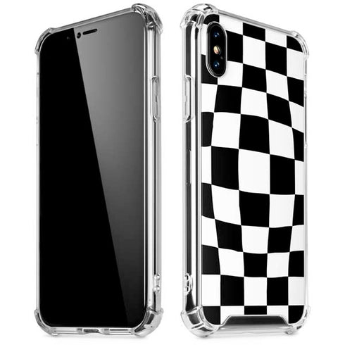 Black and White Zoomed Checkerboard iPhone X/XS Clear Case