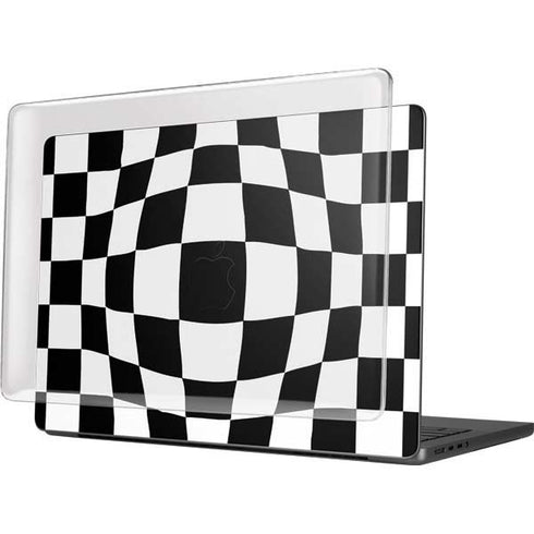 Black and White Zoomed Checkerboard MacBook Pro 14in (2021-24) Case plus Skin