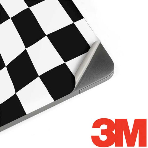 Black and White Zoomed Checkerboard MacBook Skins