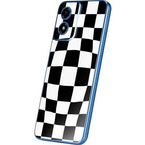Black and White Zoomed Checkerboard Moto G Play 4G (2024) Skin